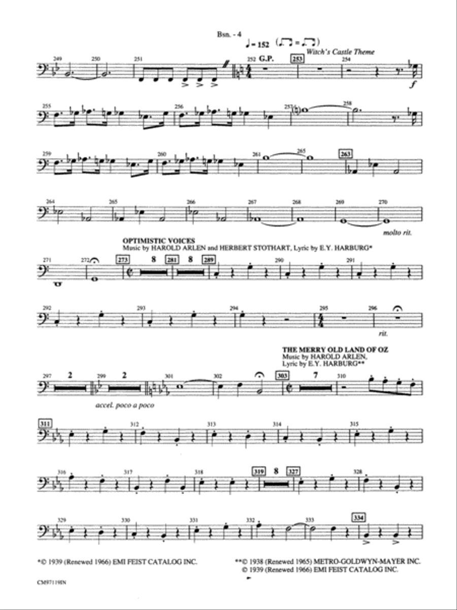 The Wizard of Oz -- Choral Revue: Bassoon Bassoon Solo scores gallery preview page 4