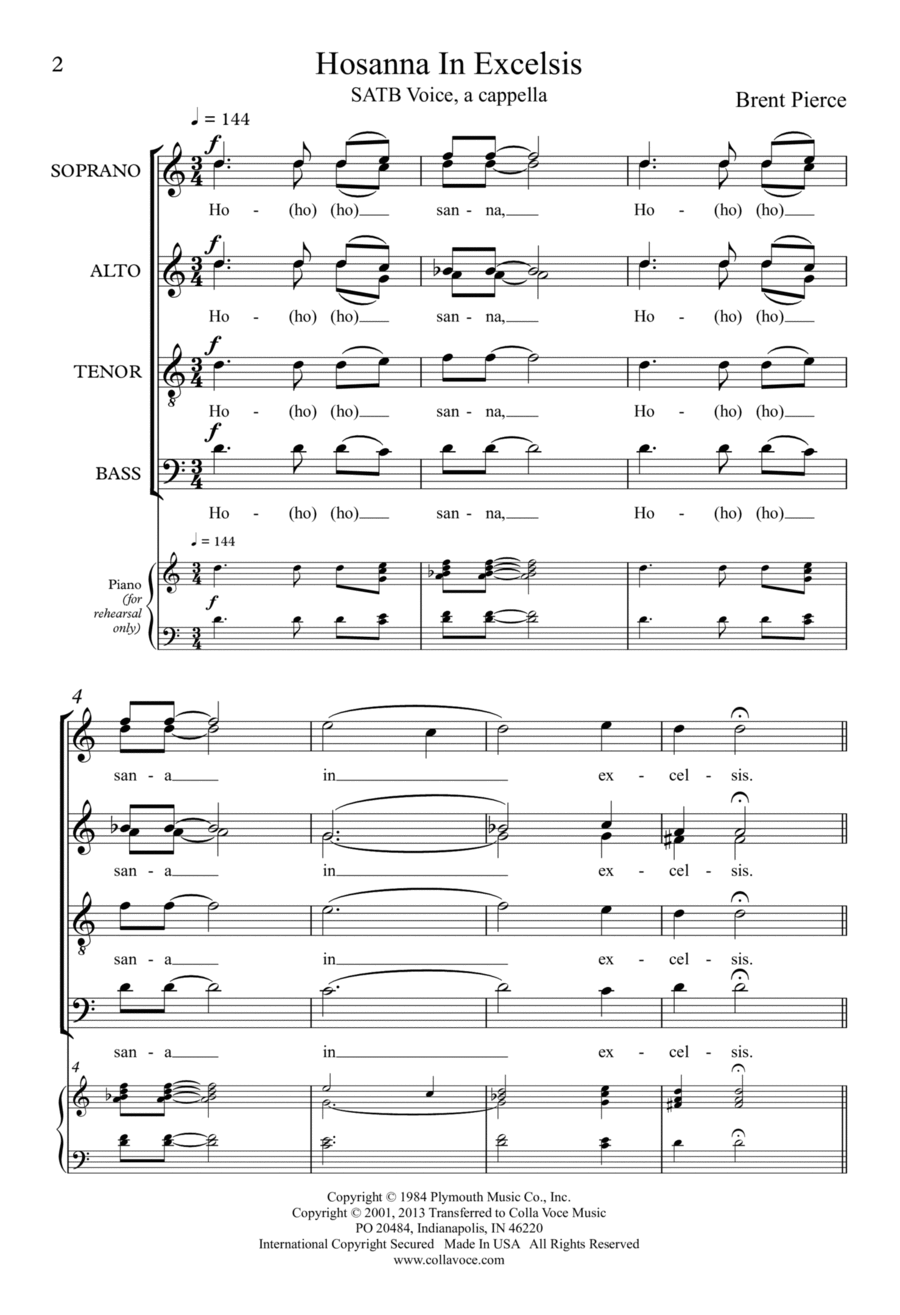 Hosanna In Excelsis Hosanna In Excelsis 4-Part scores gallery preview page 1