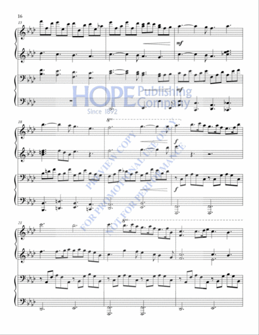 Celtic Hymns for 4-Hand Piano Piano Accompaniment scores gallery preview page 21