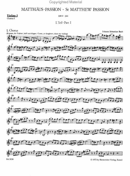 Matthaus-Passion BWV 244