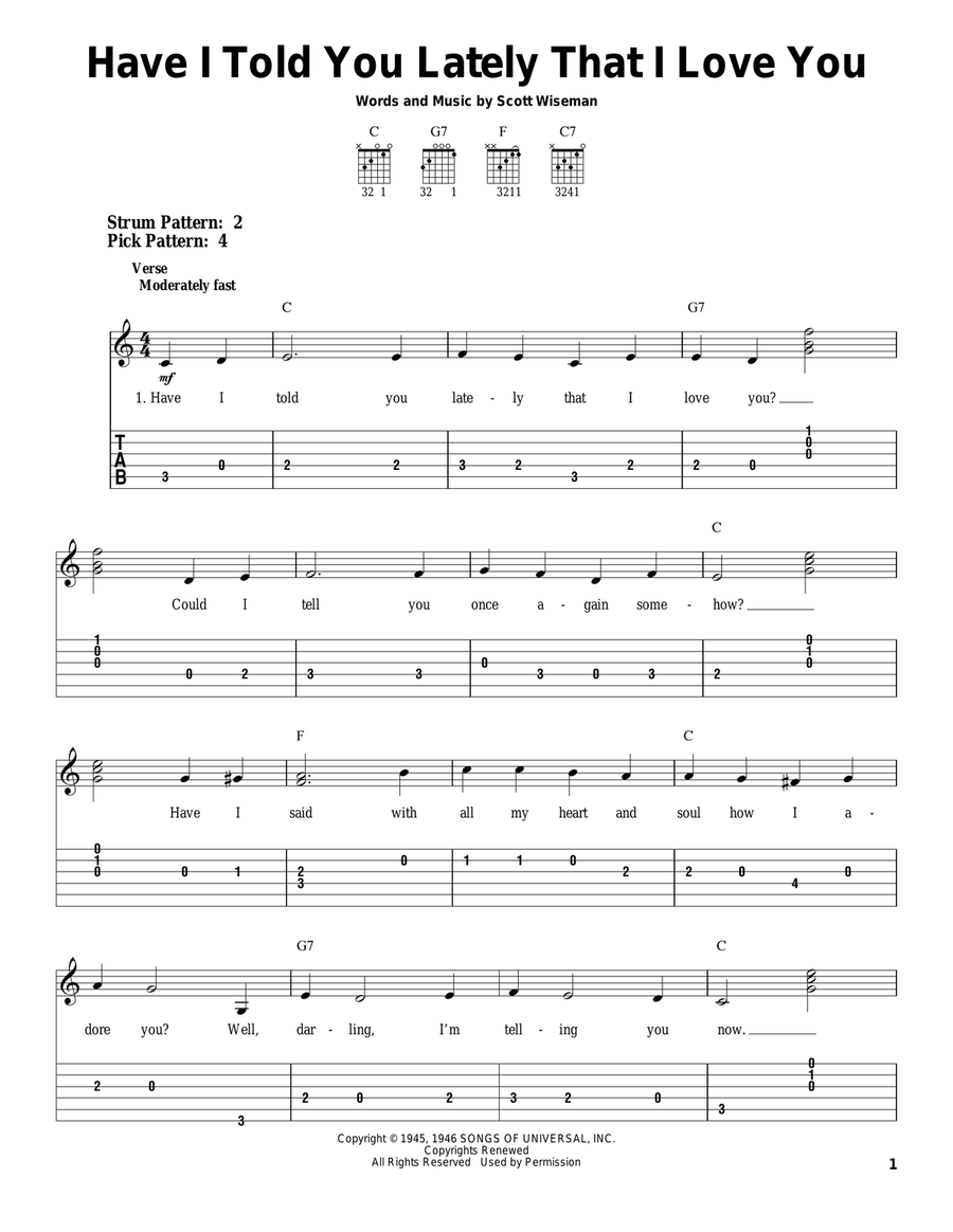 Have I Told You Lately That I Love You Electric Guitar scores gallery preview page 1