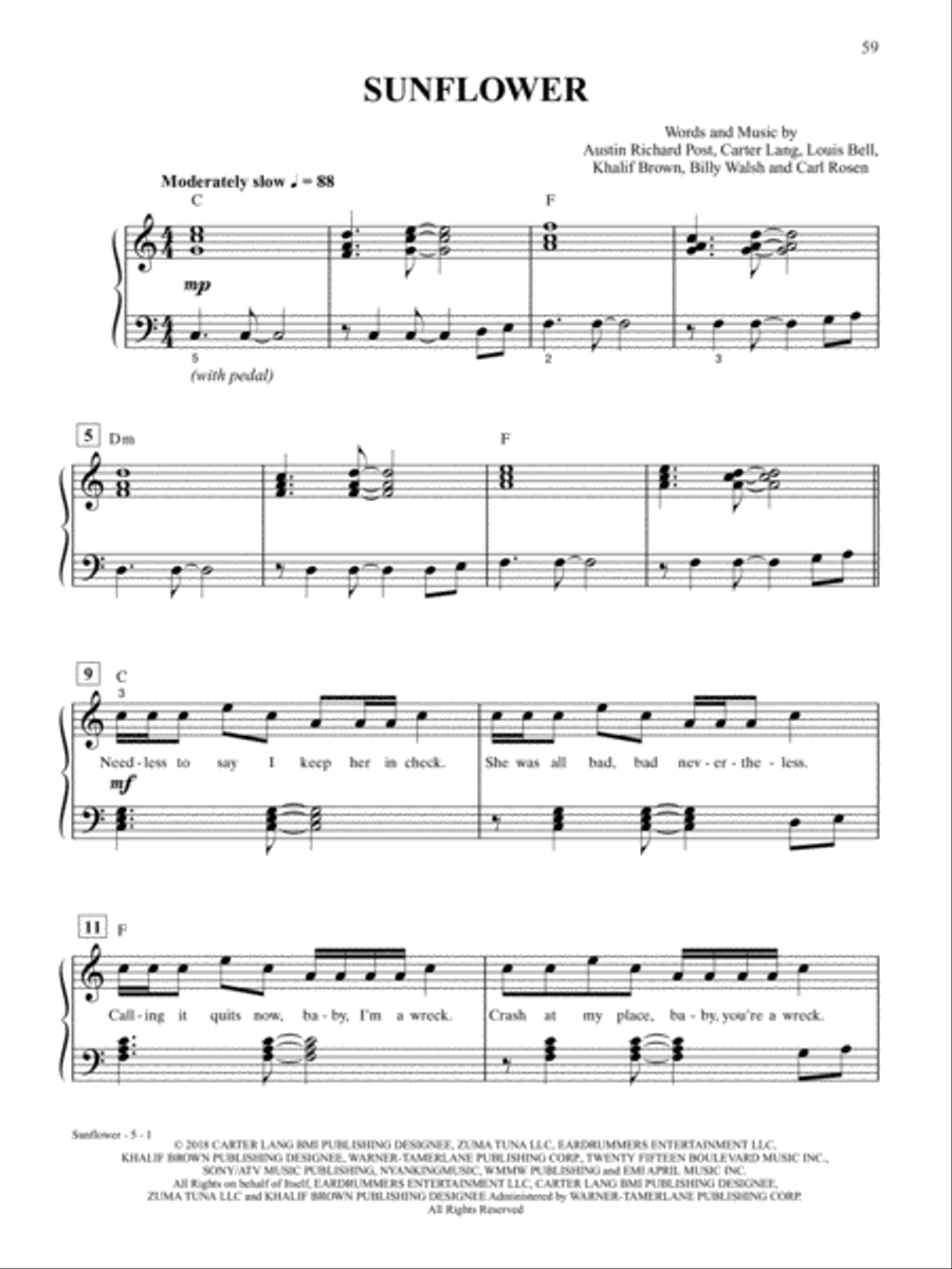 2019 Greatest Pop & Movie Hits Easy Piano scores gallery preview page 6