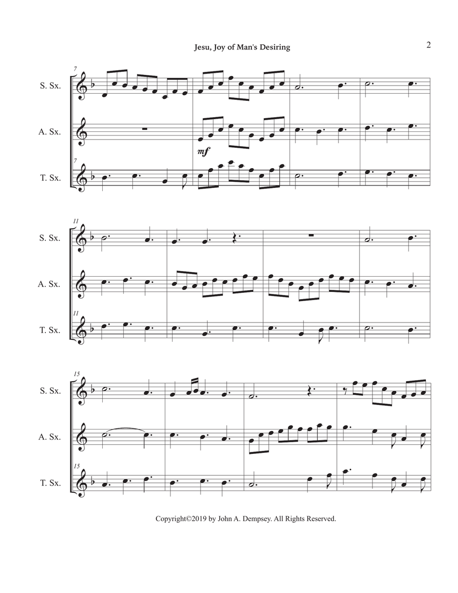 Jesu, Joy of Man's Desiring (Sax Trio: SAT) SAT scores gallery preview page 6