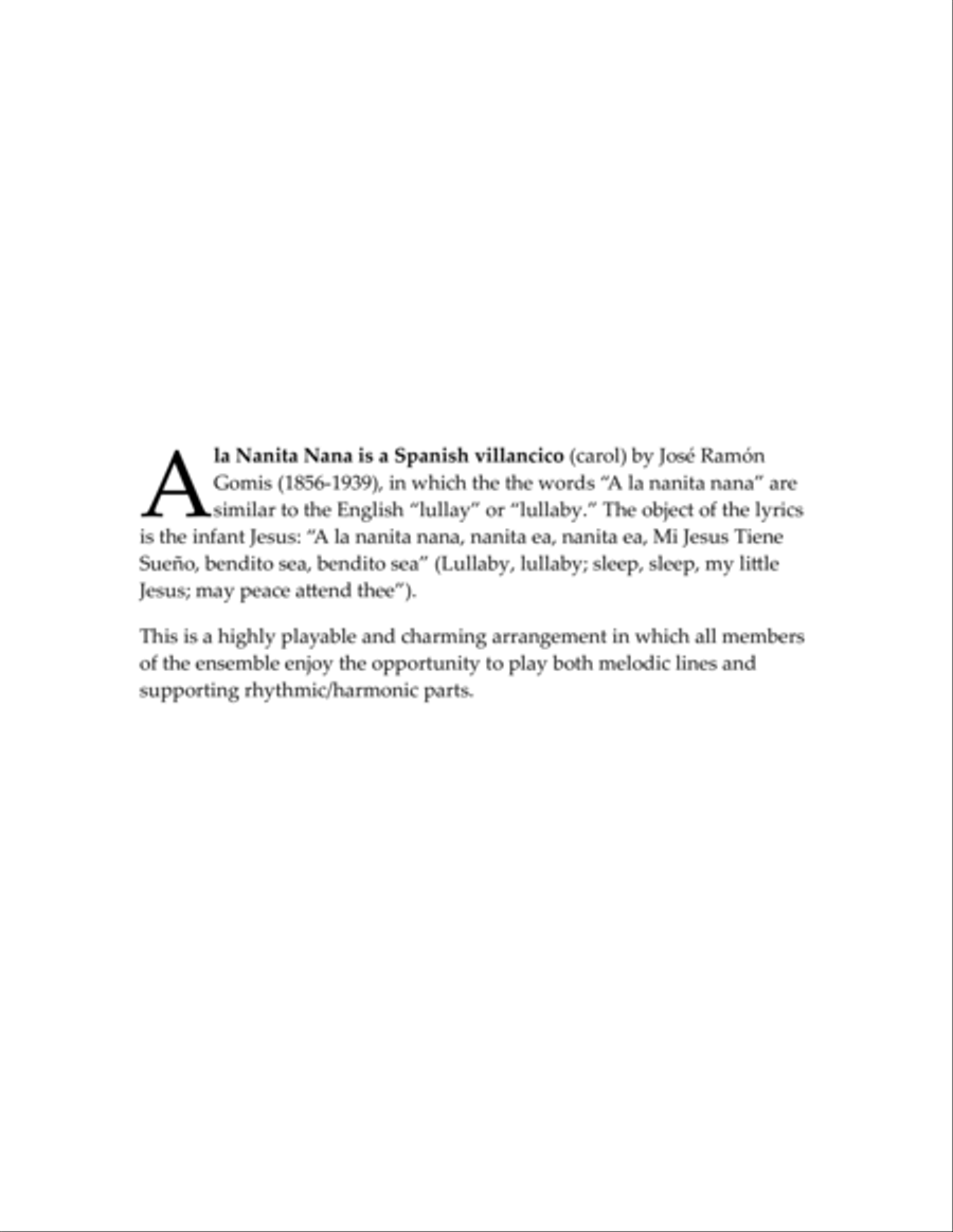 A la nanita nana (Spanish carol) — brass quintet Brass Quintet scores gallery preview page 2