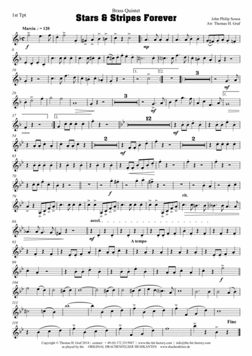 Stars and Stripes forever - Sousa - Brass Quintet image number null