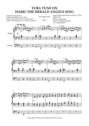 Tuba Tune on Hark! the Herald Angels Sing, Op. 9 (Organ Solo) by Ausra Motuzaite-Pinkeviciene
