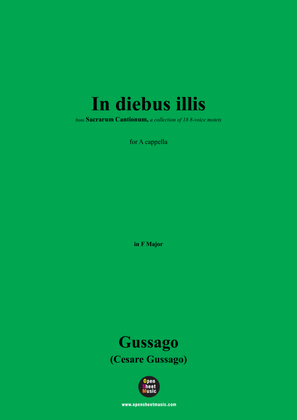 Book cover for Gussago-In diebus illis,for A cappella