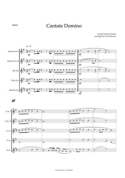 Cantate Domino - Handel (Saxophone Quintet) image number null