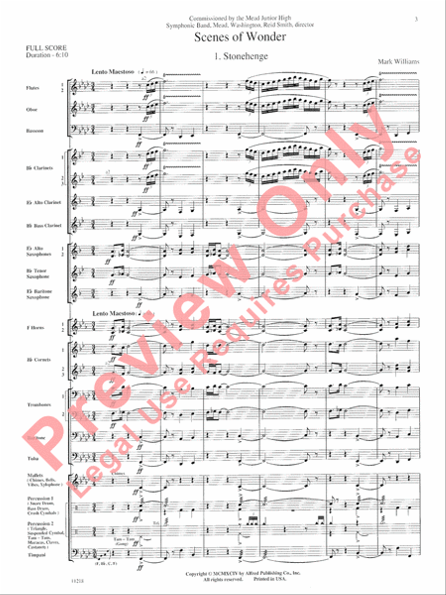 Scenes of Wonder Concert Band scores gallery preview page 4
