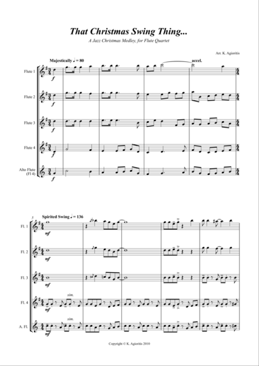 That Christmas Swing Thing - for Flute Quartet Flute Quartet scores gallery preview page 1