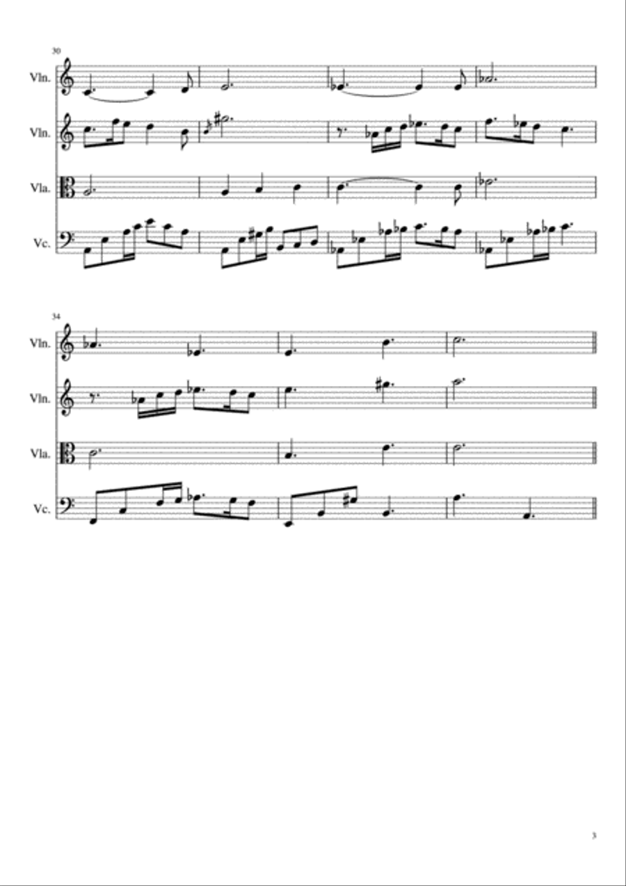 Prologue - Walking Bruges - Ray At The Mirror String Quartet scores gallery preview page 3