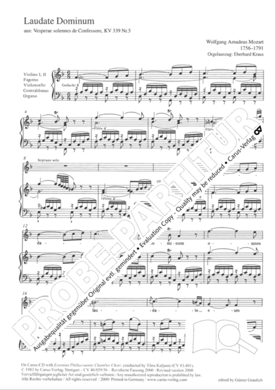 Laudate Dominum in F 4-Part scores gallery preview page 3