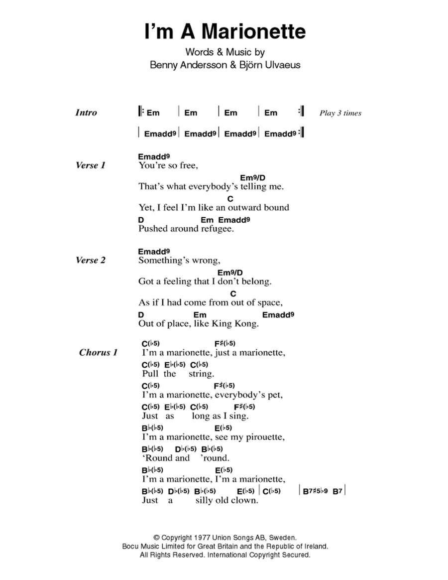 I'm A Marionette Acoustic Guitar scores gallery preview page 1