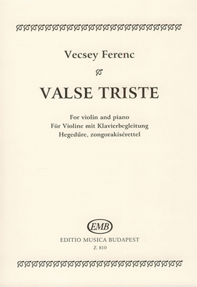 Book cover for Valse Triste