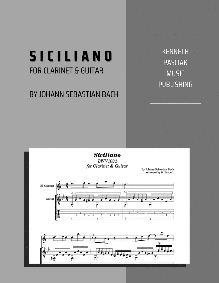 Siciliano BWV1031 (for Clarinet & Guitar) image number null