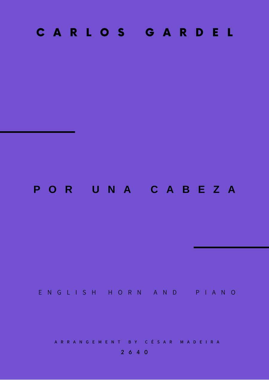 Por Una Cabeza - English Horn and Piano - W/Chords (Full Score and Parts) English Horn scores gallery preview page 1