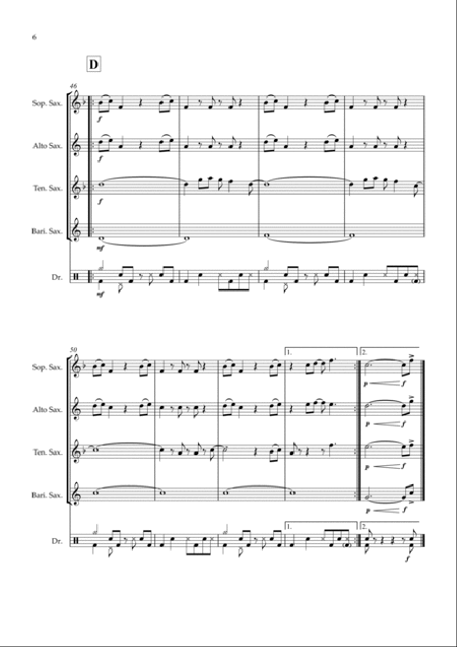 Shake It Off Saxophone Quartet scores gallery preview page 6