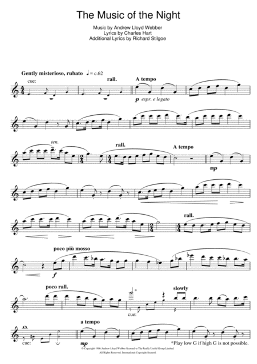 The Music Of The Night (from The Phantom Of The Opera)