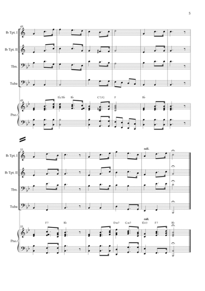 Wedding March (Wagner) Brass Quartet Piano and chords image number null