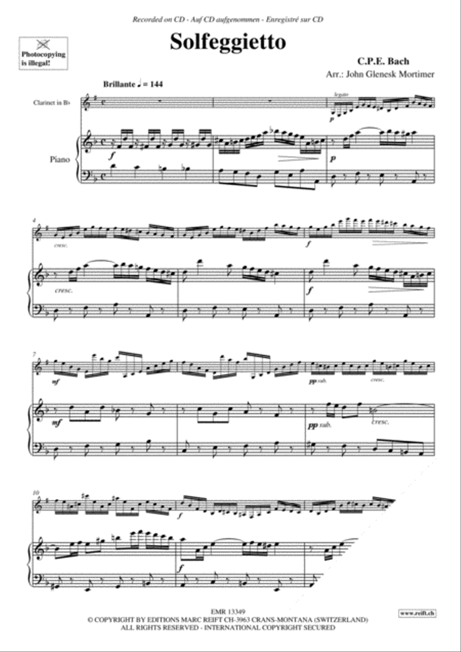 Solfeggietto Solfeggietto Clarinet Solo scores gallery preview page 3