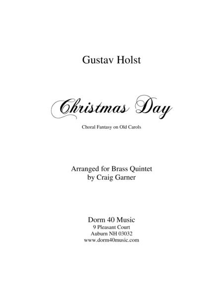 Christmas Day (Choral Fantasy on Old Carols) for Brass Quintet image number null