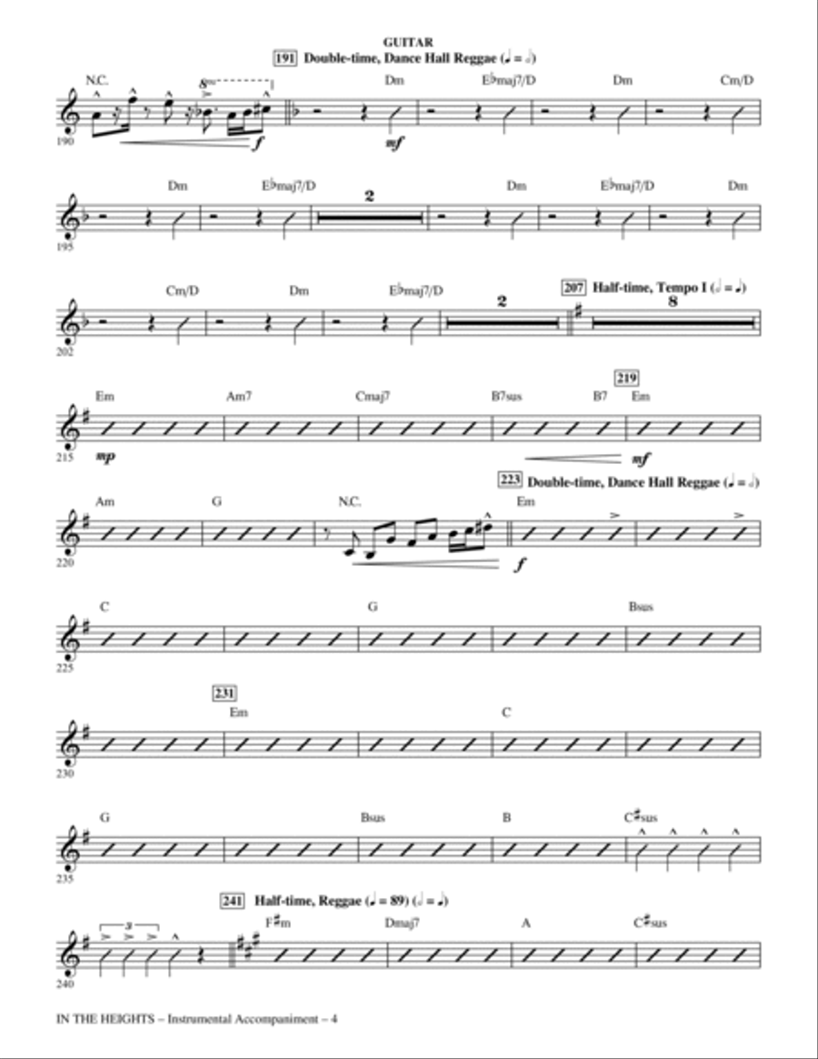 In The Heights (Choral Medley) (arr. Mac Huff) - Guitar Choir scores gallery preview page 4