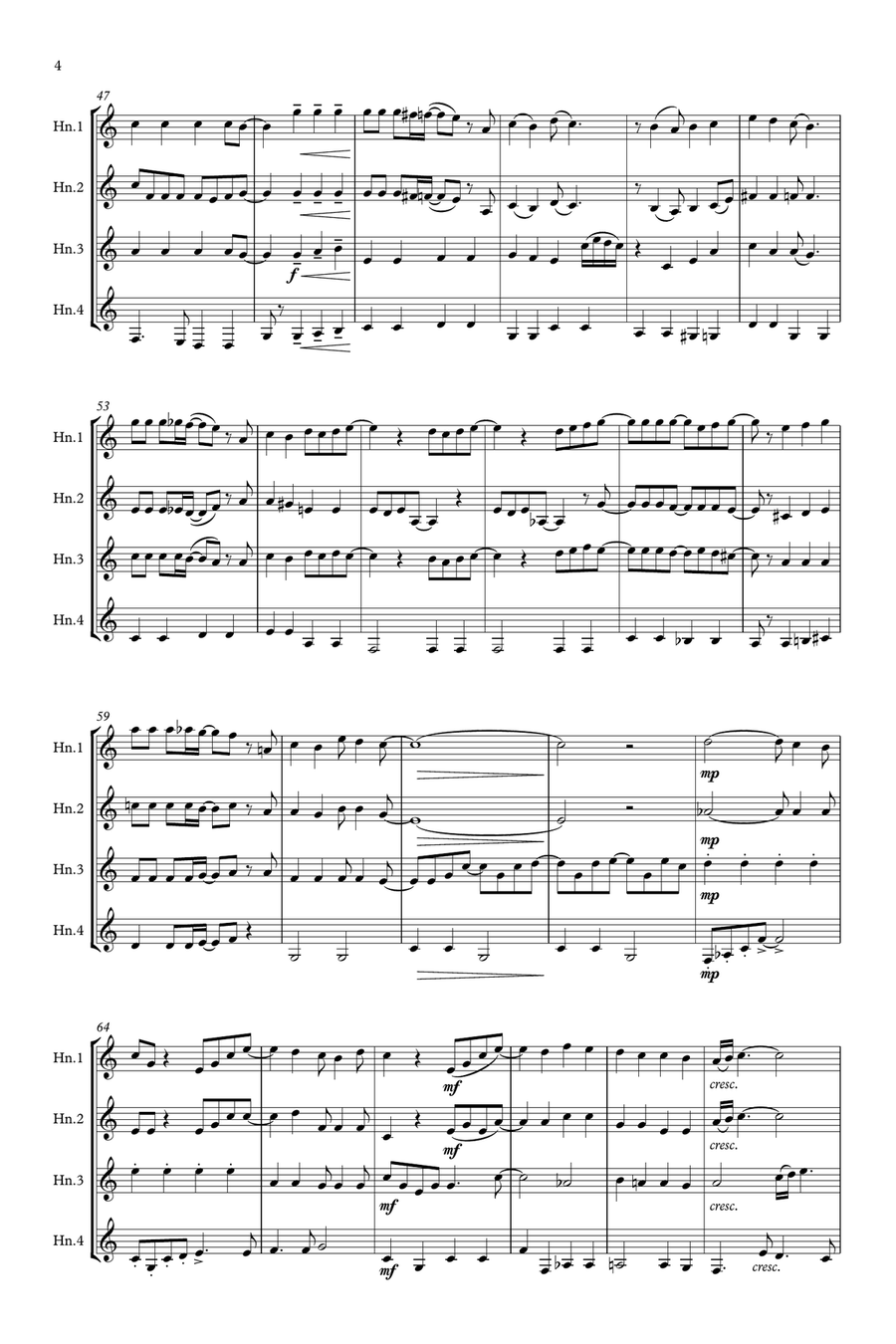 Thank You For The Music Brass Quartet scores gallery preview page 4