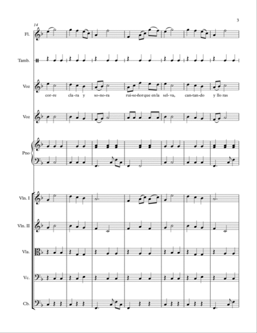 A La Nanita (Score and Parts) Chamber Orchestra scores gallery preview page 3