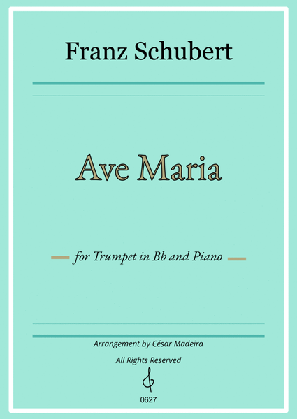 Ave Maria by Schubert - Bb Trumpet and Piano (Full Score and Parts) image number null