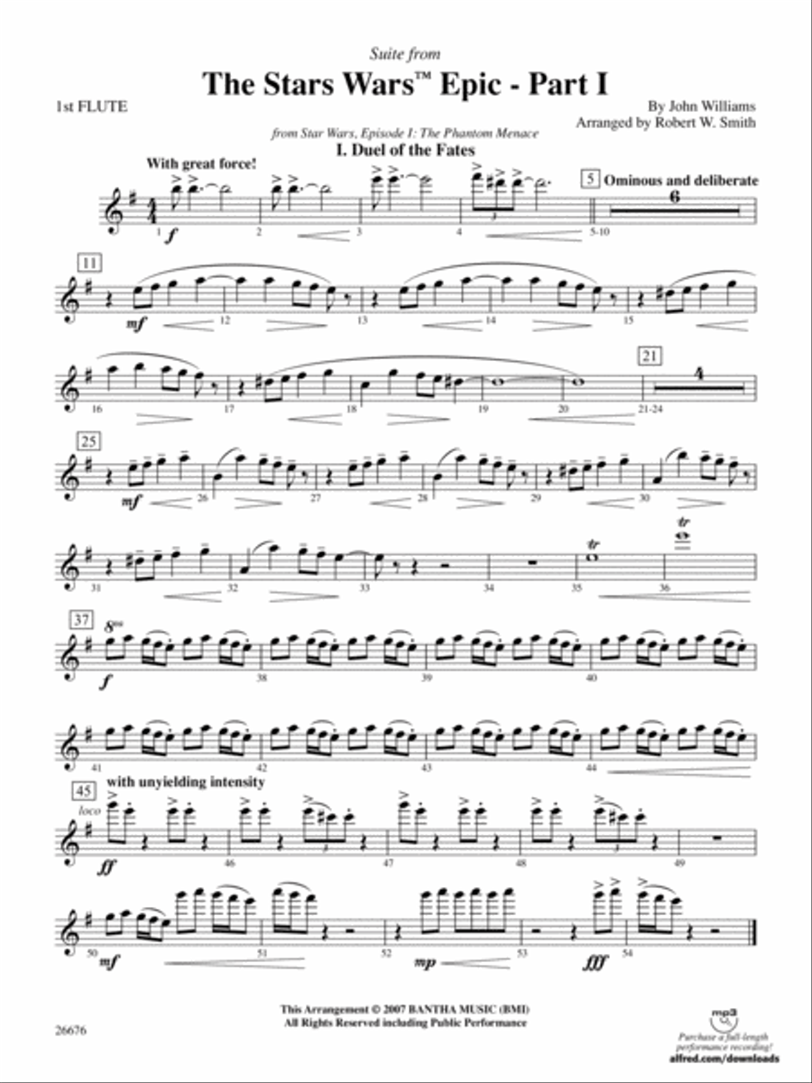 Suite from the Star Wars Epic -- Part I: Flute Full Orchestra scores gallery preview page 1