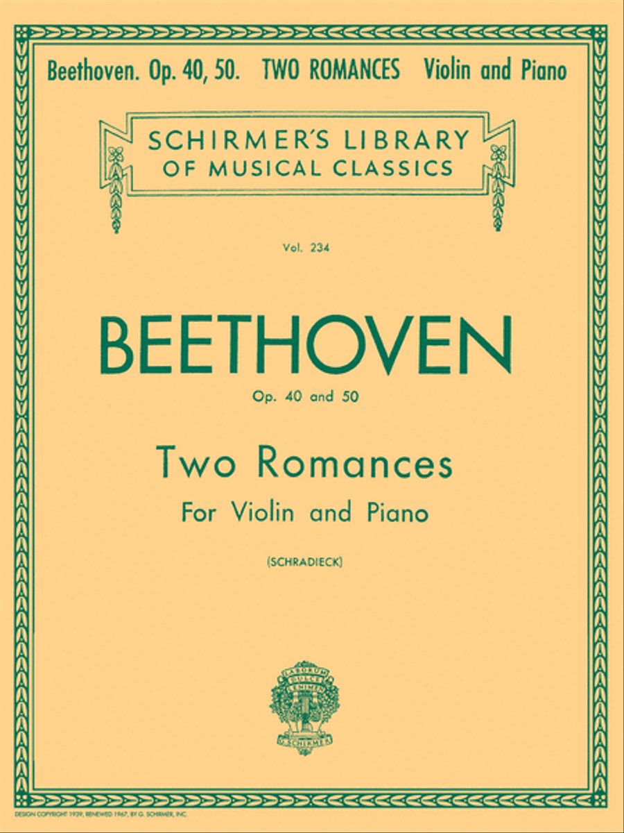2 Romanze, Op. 40 and 50 Violin Solo scores gallery preview page 1