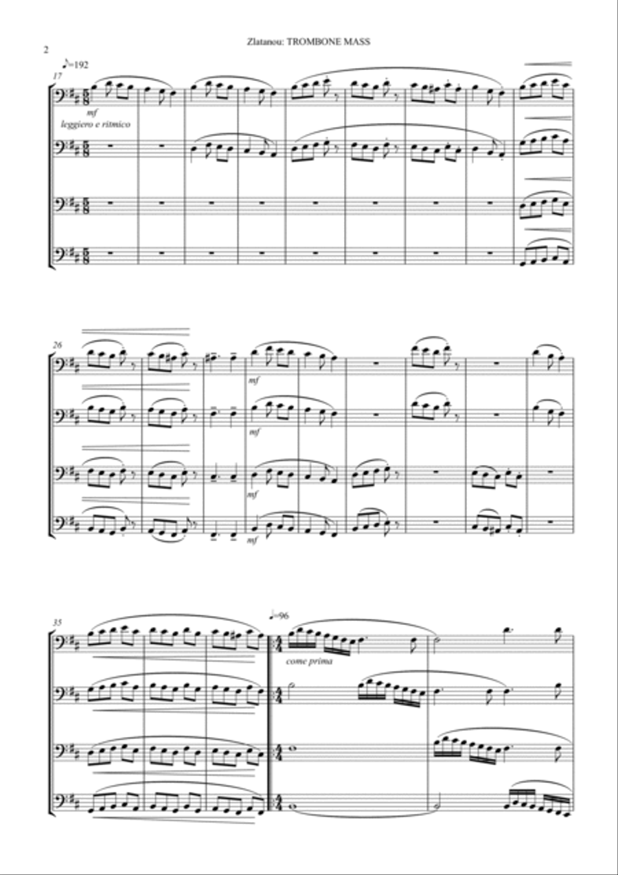 TROMBONE MASS Brass Quartet scores gallery preview page 2