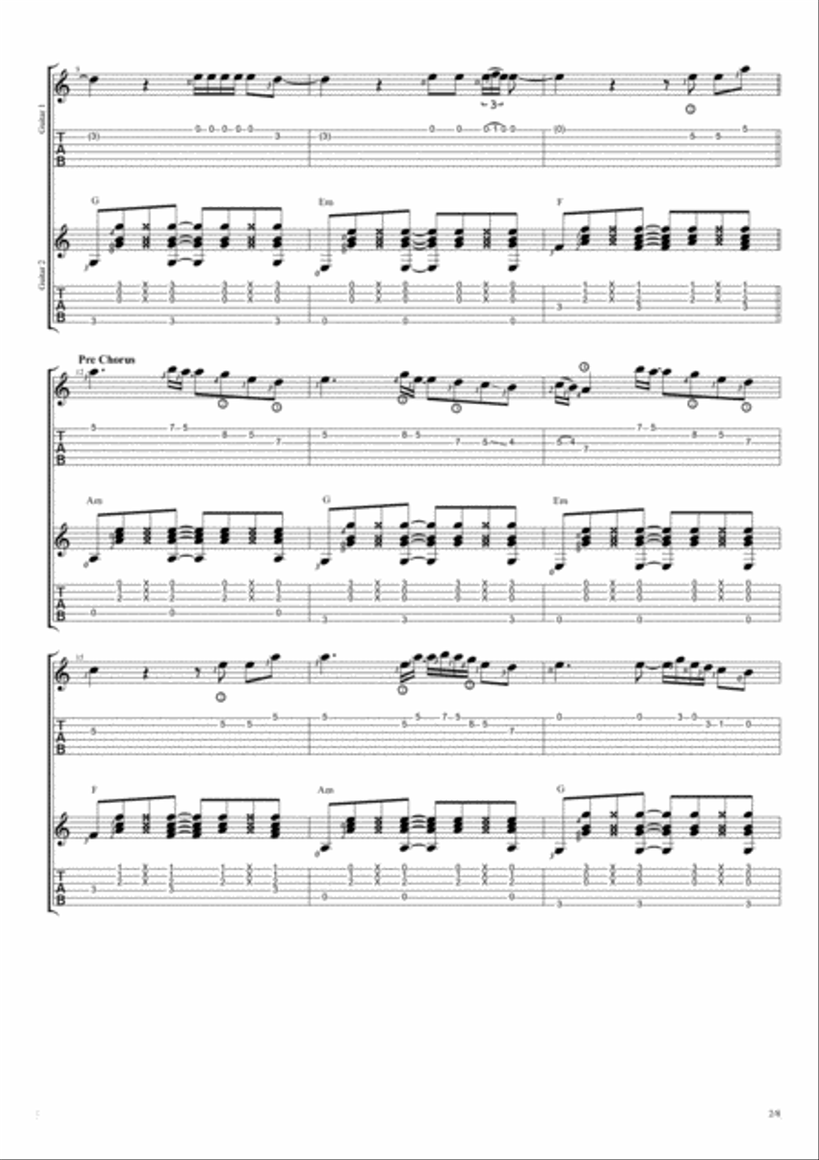 Solo Solo Guitar Tablature scores gallery preview page 2