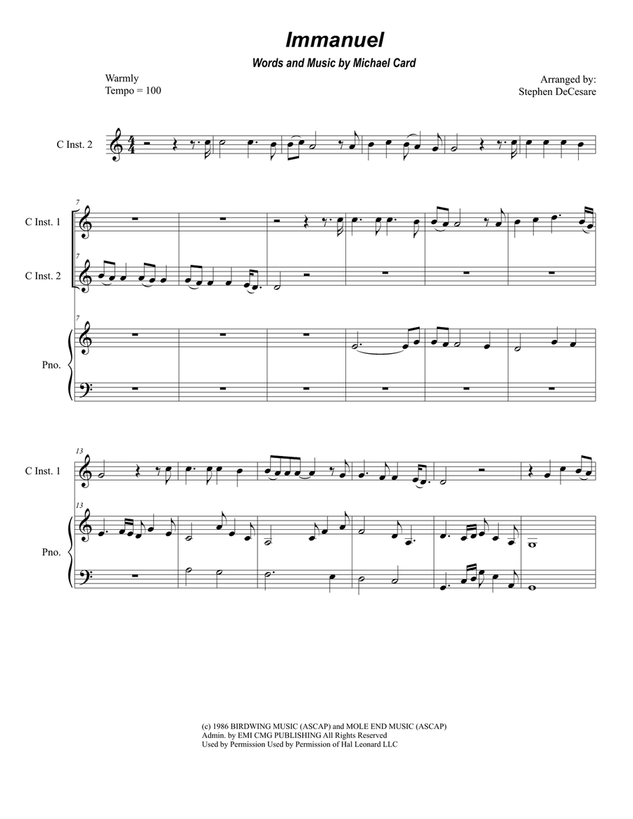 Immanuel Flute scores gallery preview page 1