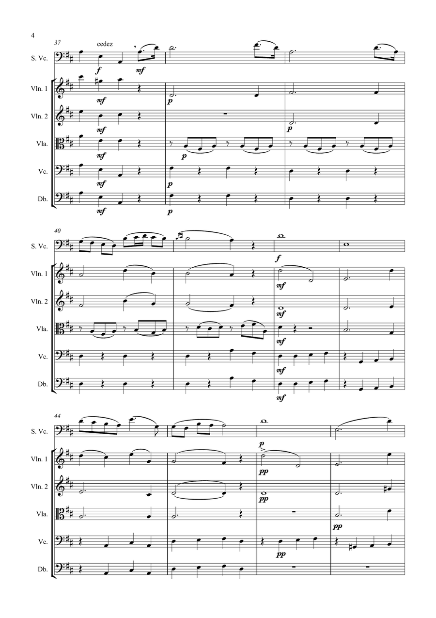 Breval Concerto No. 2 for Cello and String Orchestra String Orchestra scores gallery preview page 5