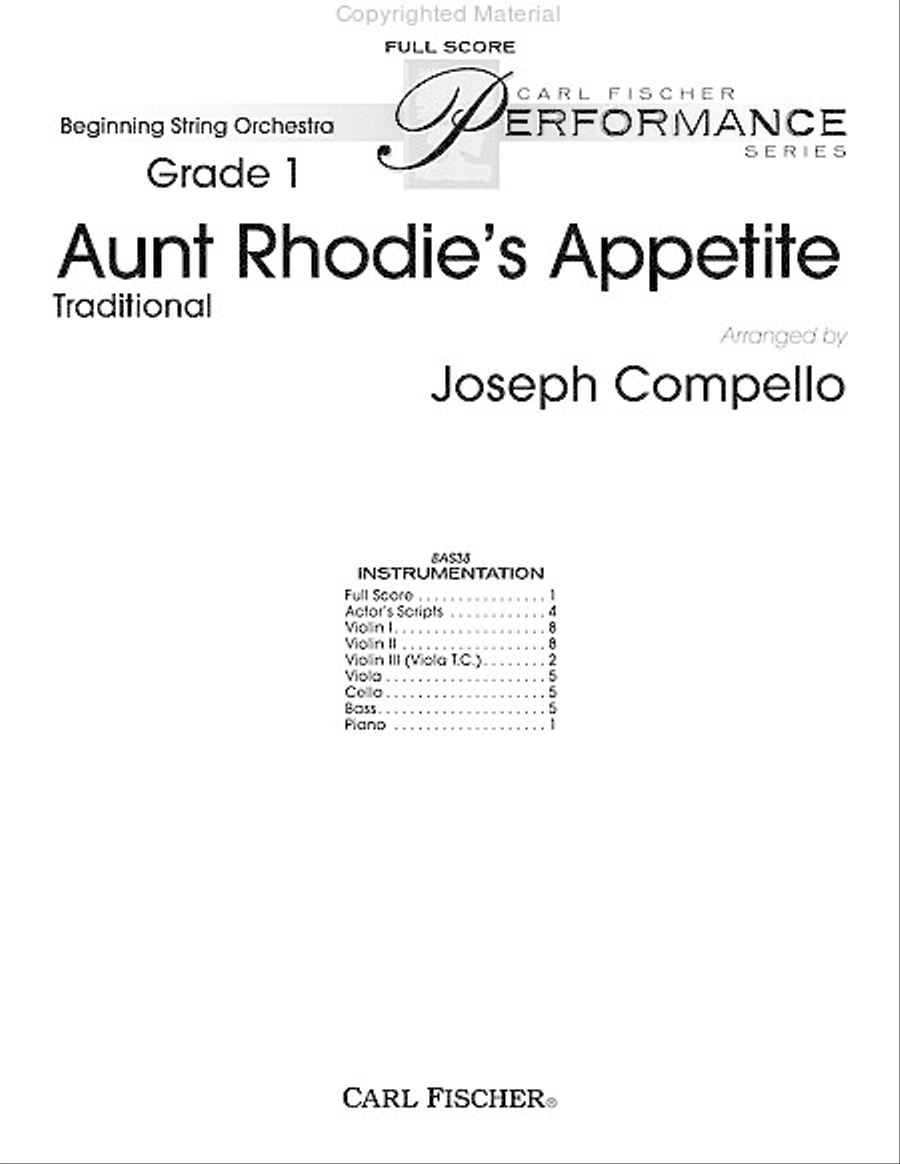 Aunt Rhodie's Appetite String Orchestra scores gallery preview page 2