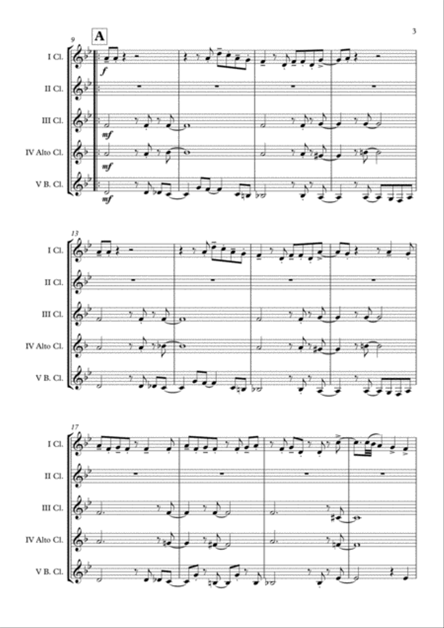 Sunny Clarinet Choir scores gallery preview page 4