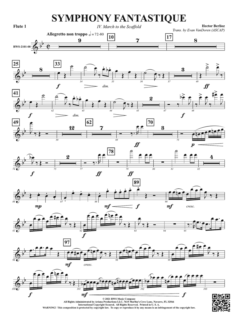 Symphony Fantastique - IV. March to the Scaffold: 1st Flute Flute scores gallery preview page 1