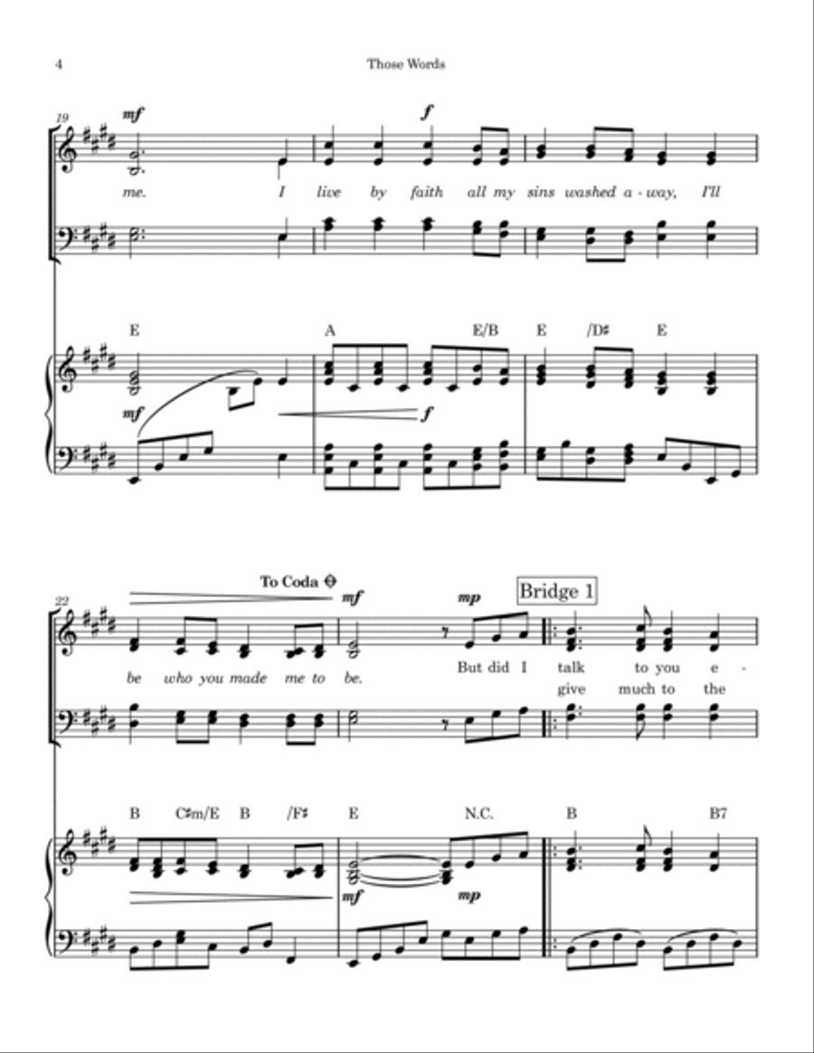Those Words 4-Part scores gallery preview page 4