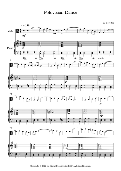 Polovtsian Dance - Alexander Borodin (Viola + Piano) image number null