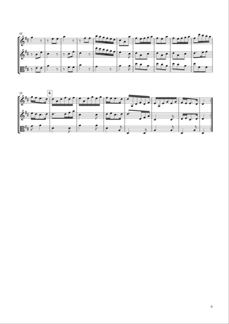 Six Sonatas No.1 for two Violins & Viola Op.7-1 String Duet scores gallery preview page 6