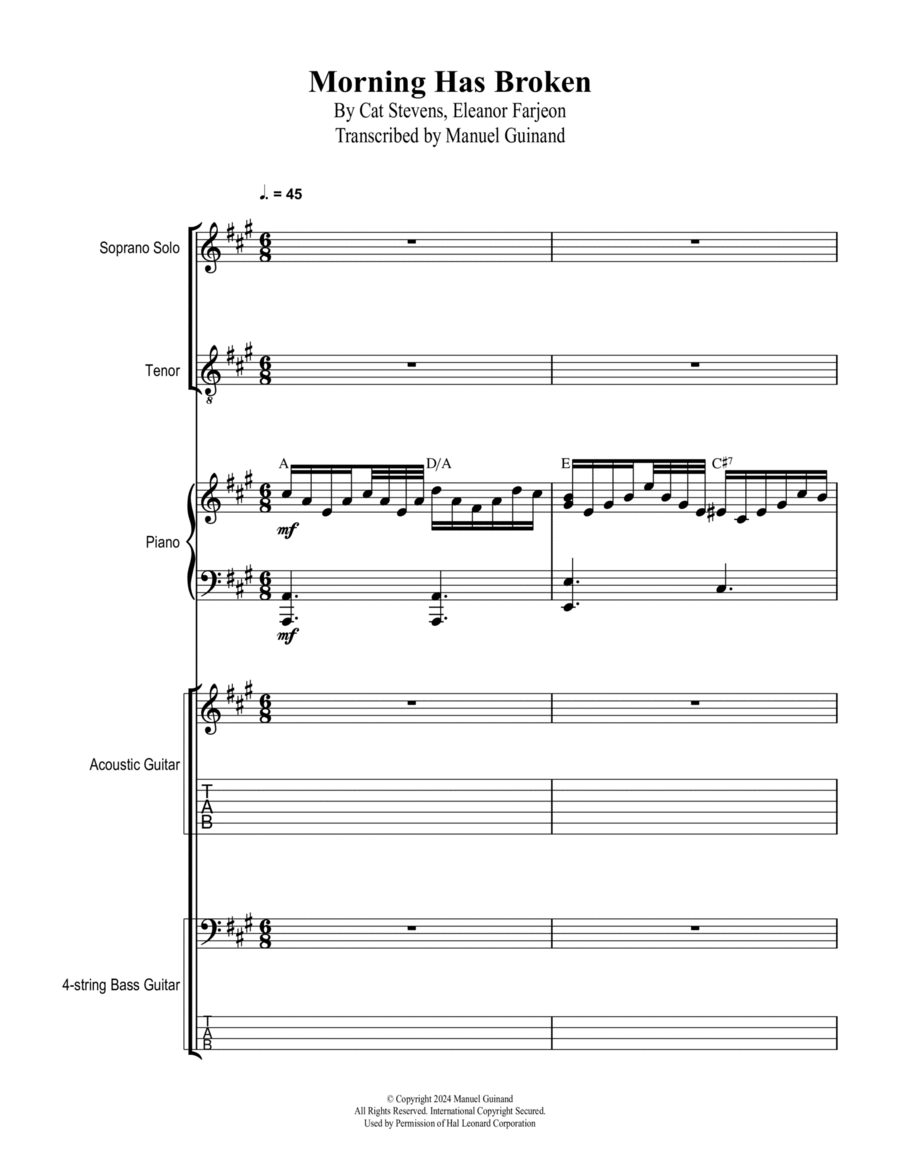 Morning Has Broken Choir scores gallery preview page 1