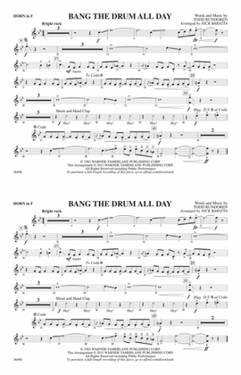 Bang the Drum All Day: 1st F Horn