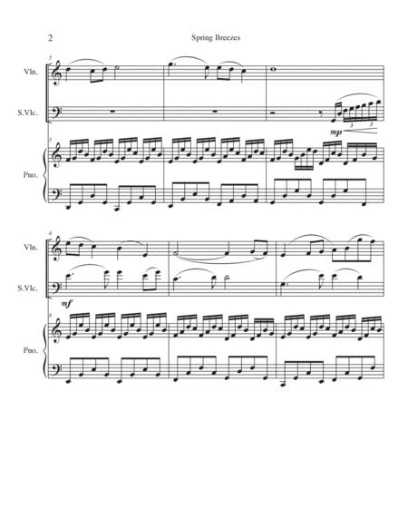Spring Breezes (望春風) for piano trio (violin, cello and piano)