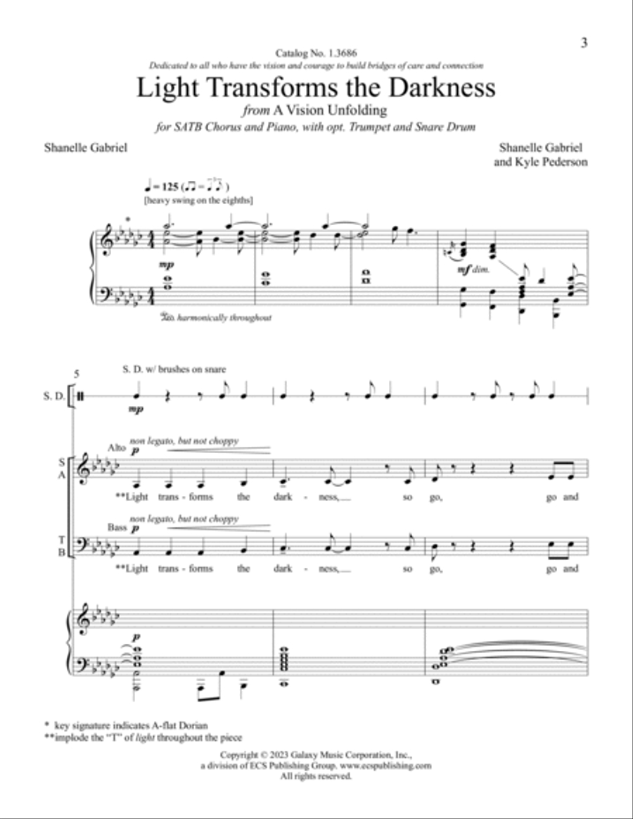 Light Transforms the Darkness 4-Part scores gallery preview page 3