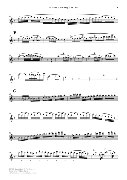 Romance in F Major, Op.50 - Flute and Piano (Individual Parts) image number null