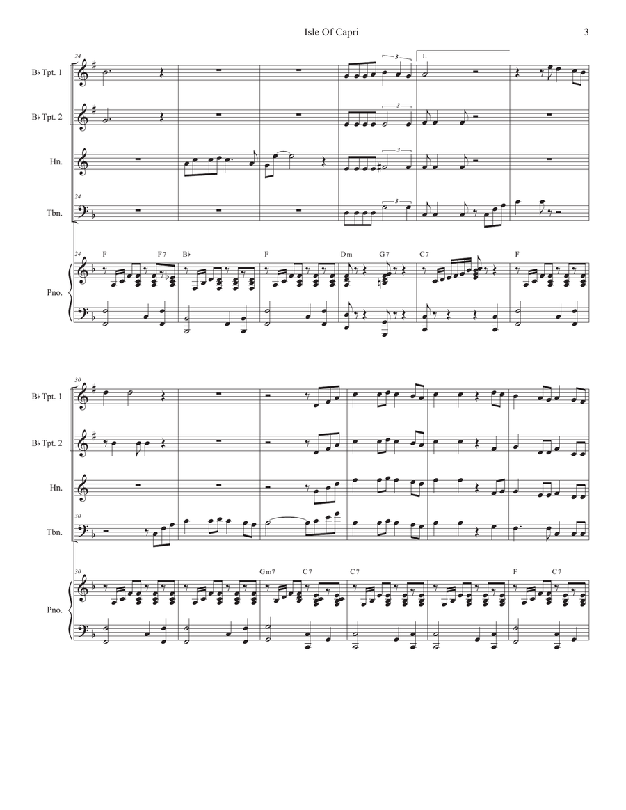 Isle Of Capri Isle Of Capri Brass Ensemble scores gallery preview page 3