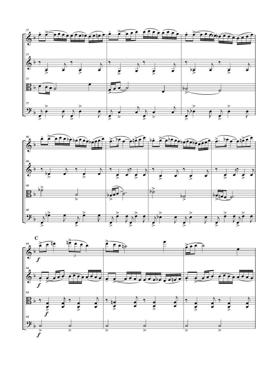 Polovtsian Dances for String Quartet String Quartet scores gallery preview page 6