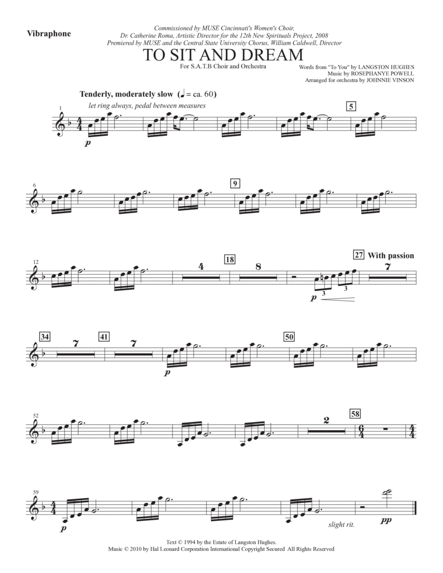 To Sit And Dream - Vibraphone Choir scores gallery preview page 1