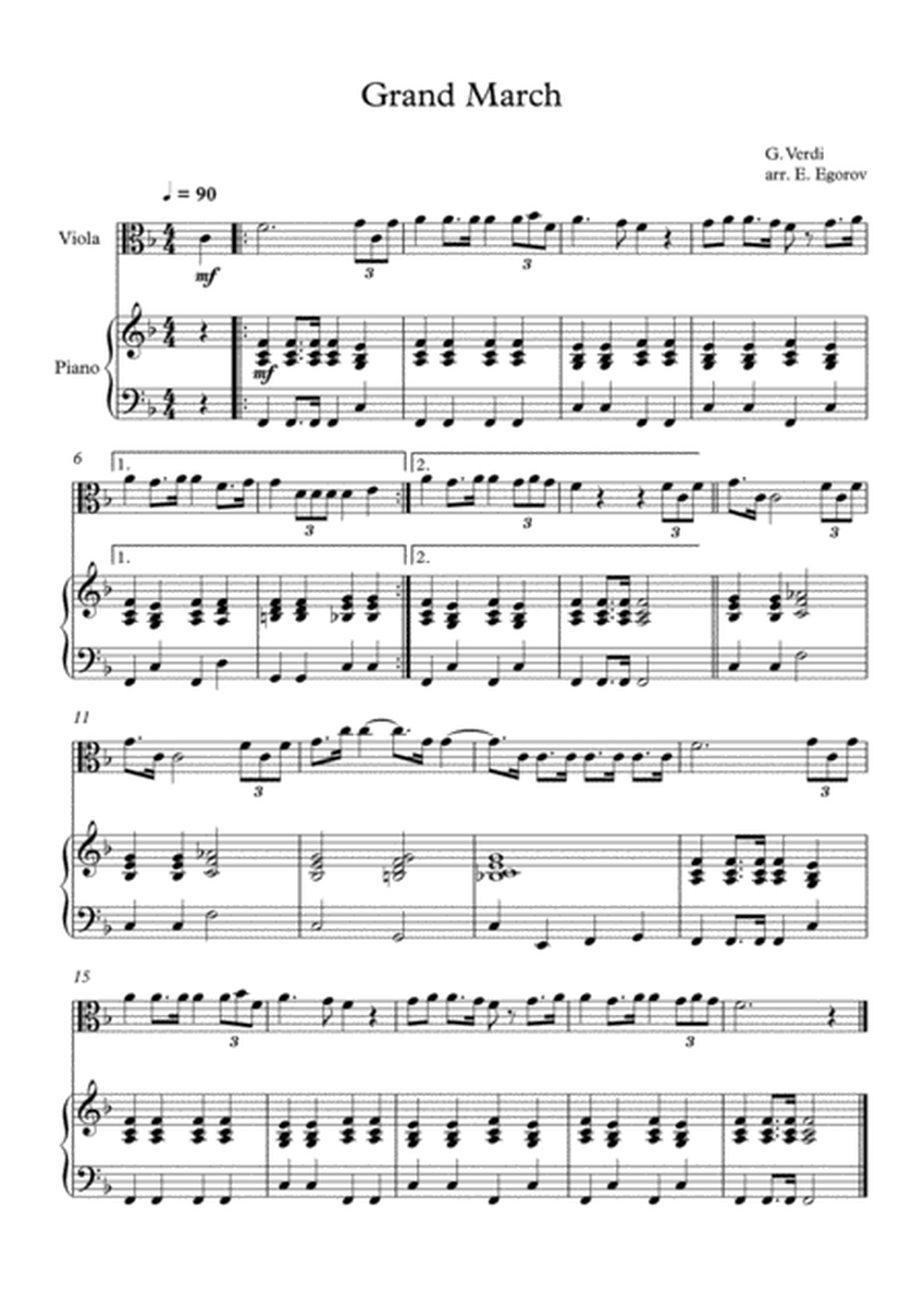 Grand March (Aida), Giuseppe Verdi, For Viola & Piano image number null
